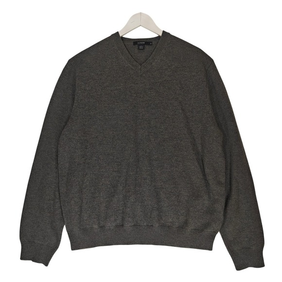 J.Crew Other - J.Crew Mens XL Charcoal Gray 100% Merino Wool V-Neck Pullover Sweater